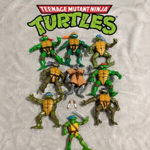 Vintage TMNT 2002 2003 Playmates Action Figure Lot - 8 Figures & Splinter